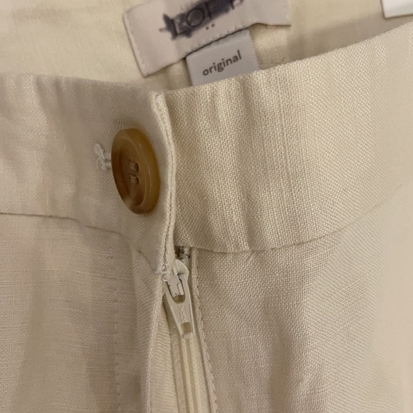 LOFT NWT Original Linen Beige Crop Pants 8 - Picture 11 of 14